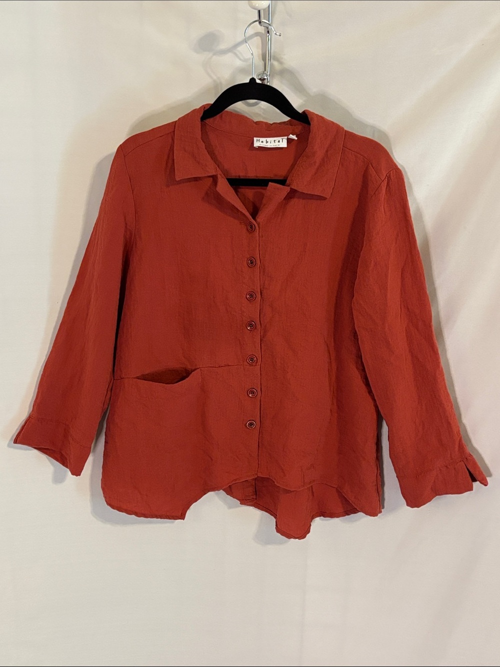 Habitat Clothes to Live In Lagenlook Art to Wear Size Small Asymmetrical Shirt